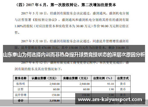 山东泰山为何选择内训而非热身提升球员竞技状态的深层次原因分析